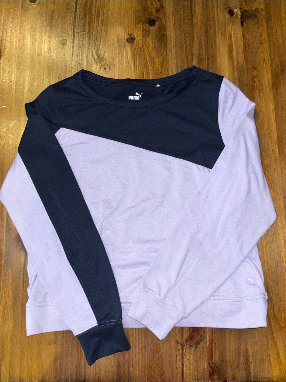 Puma Navy/Lilac Crewneck Tee with White Logo